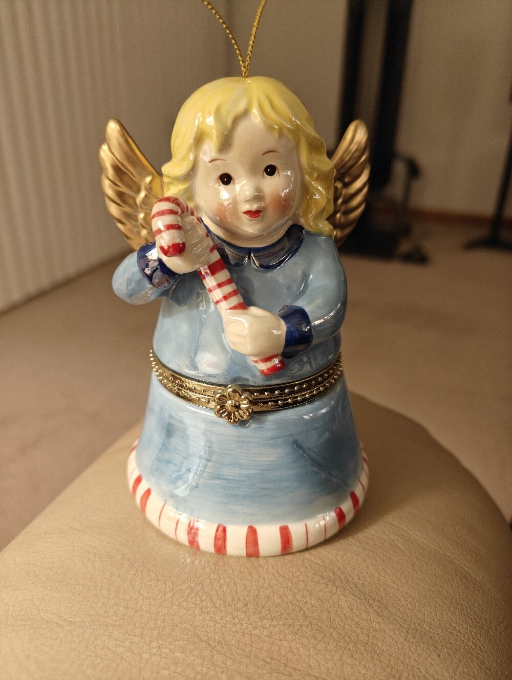 Mr Christmas Angel Candy Cane Hinged Music Box Ornament